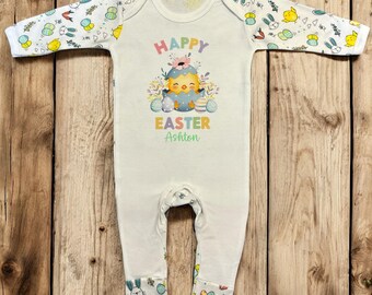 0-3 Months Personalised Baby Easter Clothes, Baby Easter Romper, Personalised Bodysuit, Easter Gift, Baby Girl Easter, Baby Boy Easter Gift