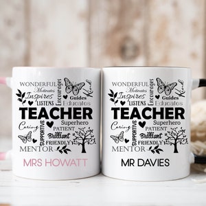 Personalised Teacher Mug, Male Teacher Mug, Female Teacher Mug, PersonalisedTeacher Gift,  Teacher Ceramic Mug, End of Term Gift,
