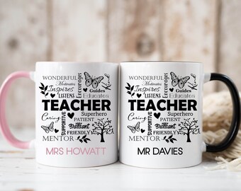 Personalised Teacher Mug, Male Teacher Mug, Female Teacher Mug, PersonalisedTeacher Gift,  Teacher Ceramic Mug, End of Term Gift,