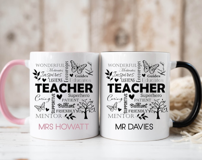 Personalised Text Teacher Mug