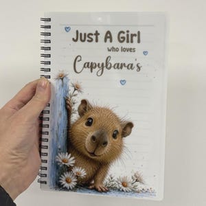 Capybara Notebook, Just a Girl Who Loves Capybaras, Personalised A4 or A5 Journal, Cute Capybara Gift,
