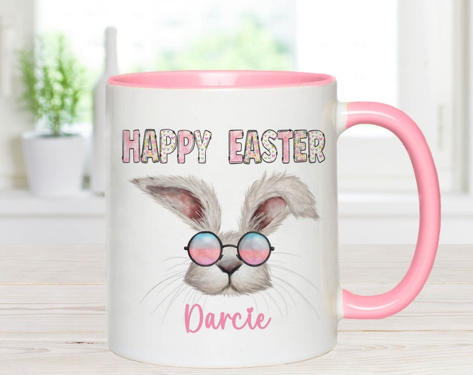 Personalised Easter Mug In Pink & Blue