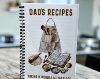 Personalised Recipe Baking Book A4/A5, Dad Grandad Pop's Recipe Notebook
