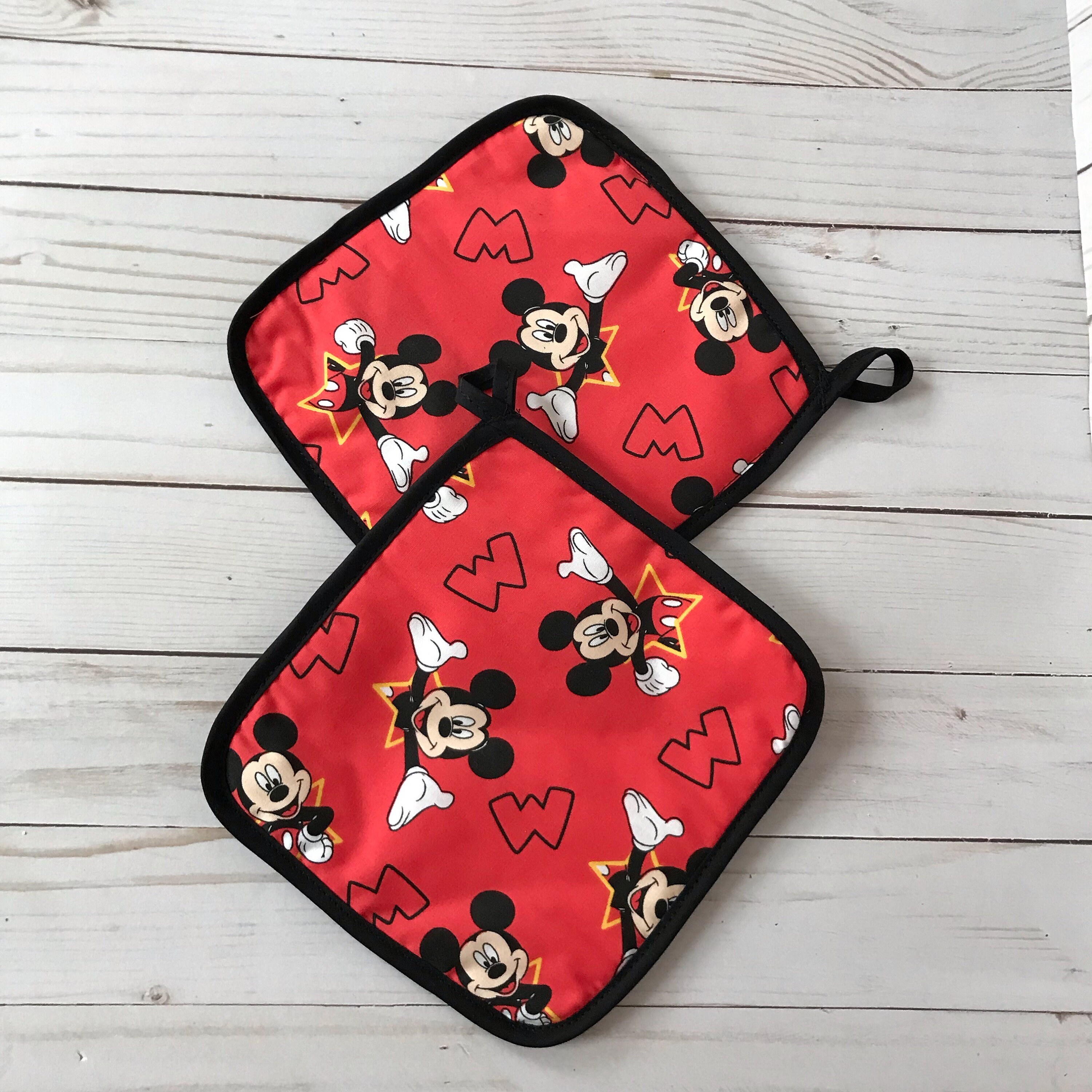 Mickey Mouse Pot Holder 6x6 Set of Two Kitchen Utensils Etsy