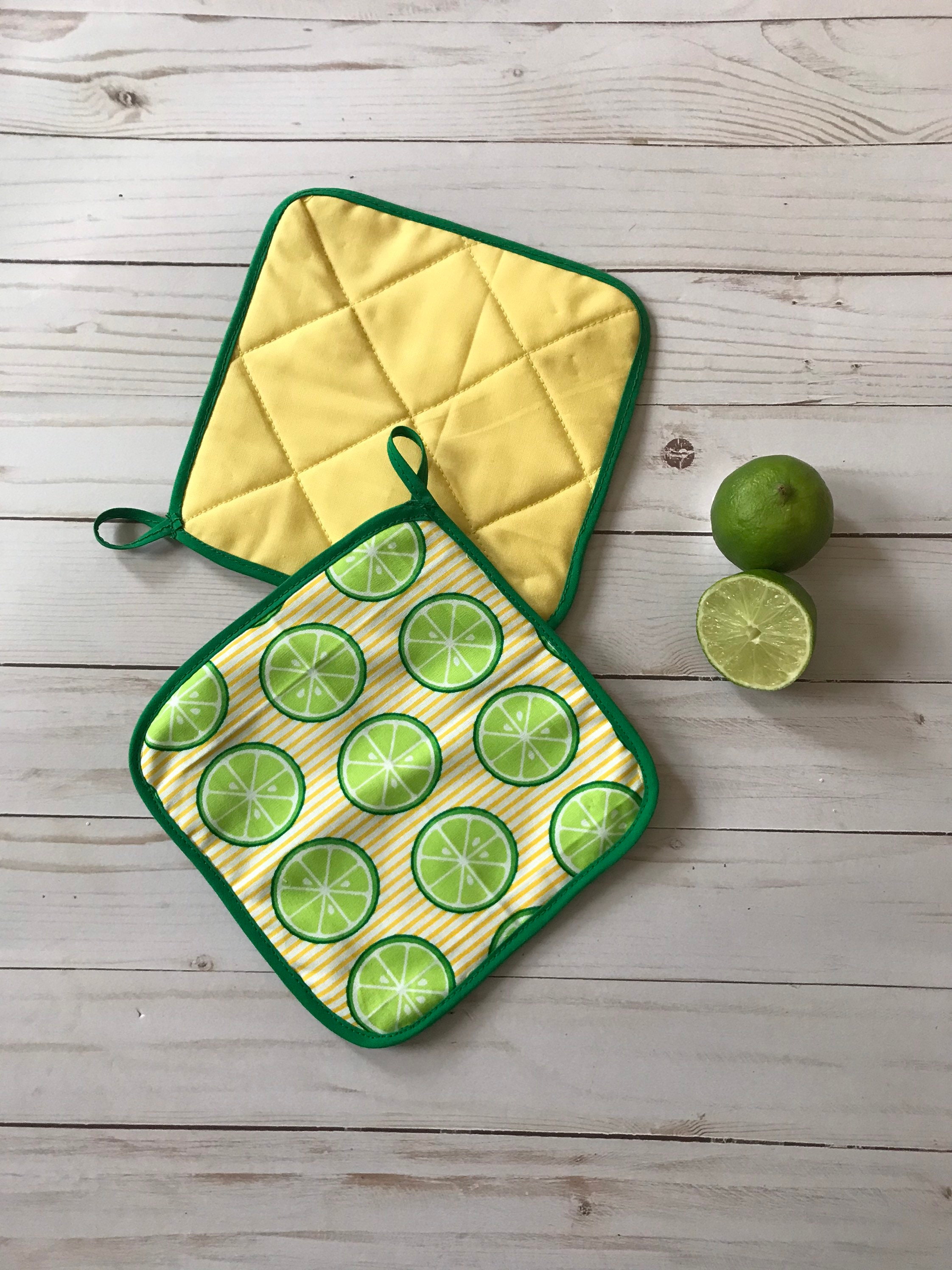 Handmade Lime Pot Holder Set 6x6 Etsy