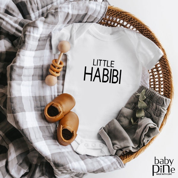 Little Habibi, Cute Adorable Muslim Baby Toddler Bodysuit, Funny Baby Bodysuit, Cute newborn infant bodysuit, Muslim Arabic bodysuit