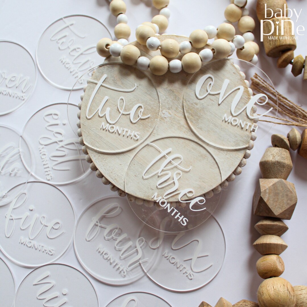 Baby Milestone Acrylic Disc Set, Newborn Milestones Photo Prop, Monthly ...