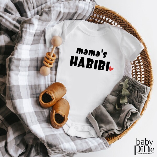 Mama's Habibi, Cute Adorable Muslim Baby Toddler Onesie®, Funny Baby Onesie®, Cute newborn infant Onesie®, Muslim Arabic Onesie®