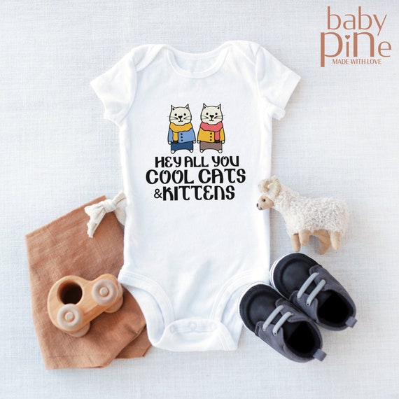 TIGER KING CAROLE BASKIN HEY ALL YOU COOL CATS KITTENS BABY GROW BABYGROW GIFT