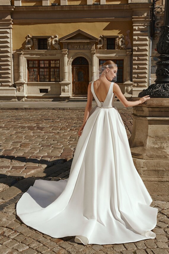 Mikado silk top wedding dress
