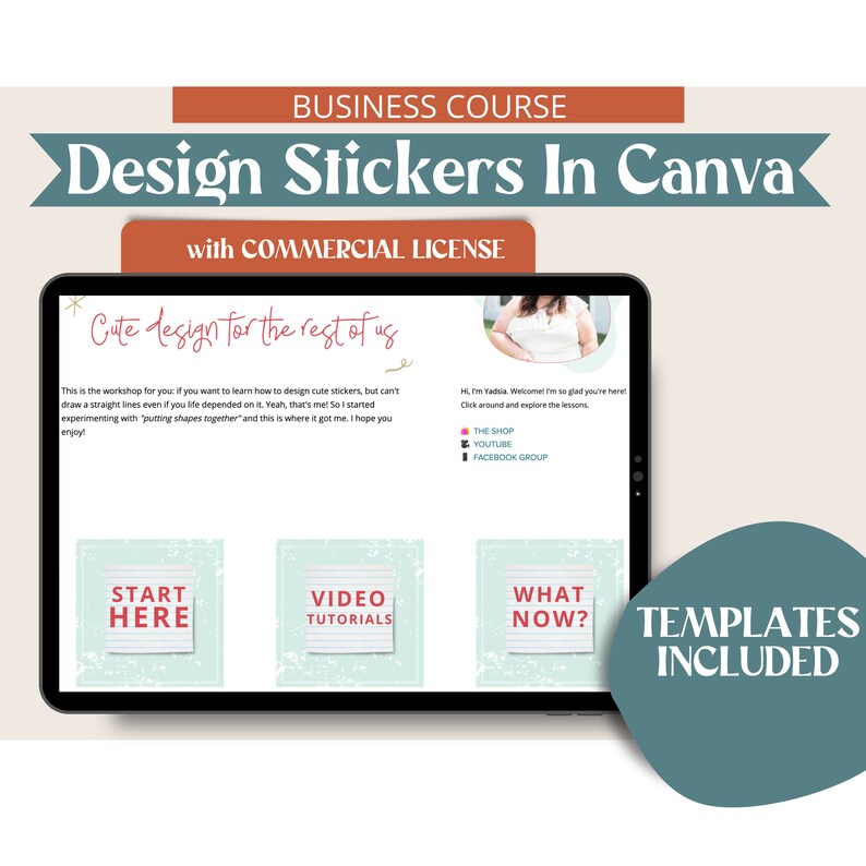Stickers Course Design Cute Stickers in Canva, Workshop, E-course, How to Design ...