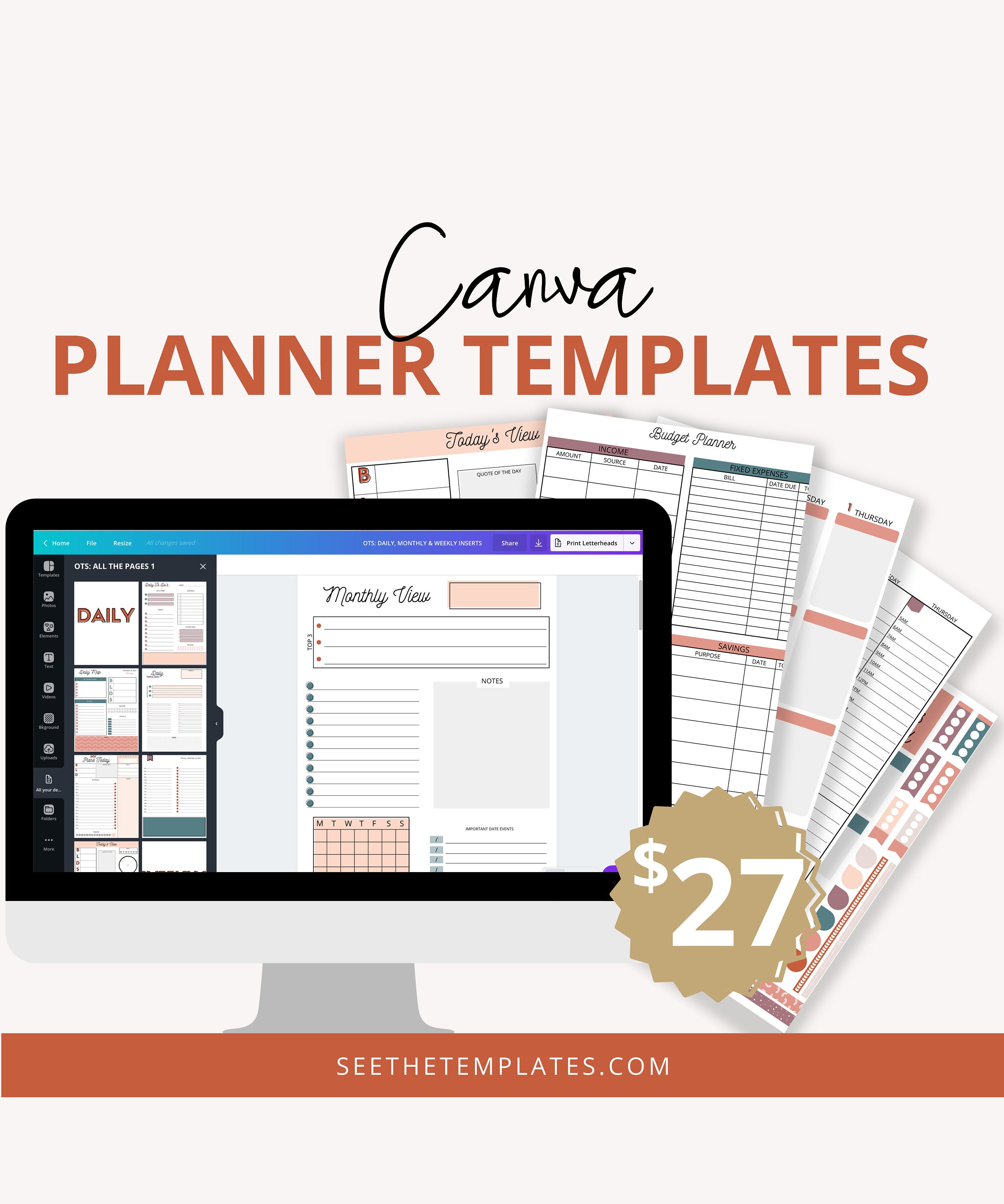 COMMERCIAL LICENSE Canva Planner Templates Canva Template | Etsy
