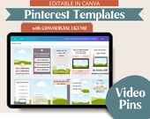 Canva Pinterest Templates: Editable Pins & Video Pins (Digital Download)