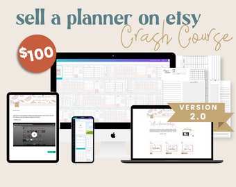 SELL A PLANNER on Etsy Course,  Design Planners, Canva Planner Templates, Editable Templates, Online Business Course, Sell on Etsy