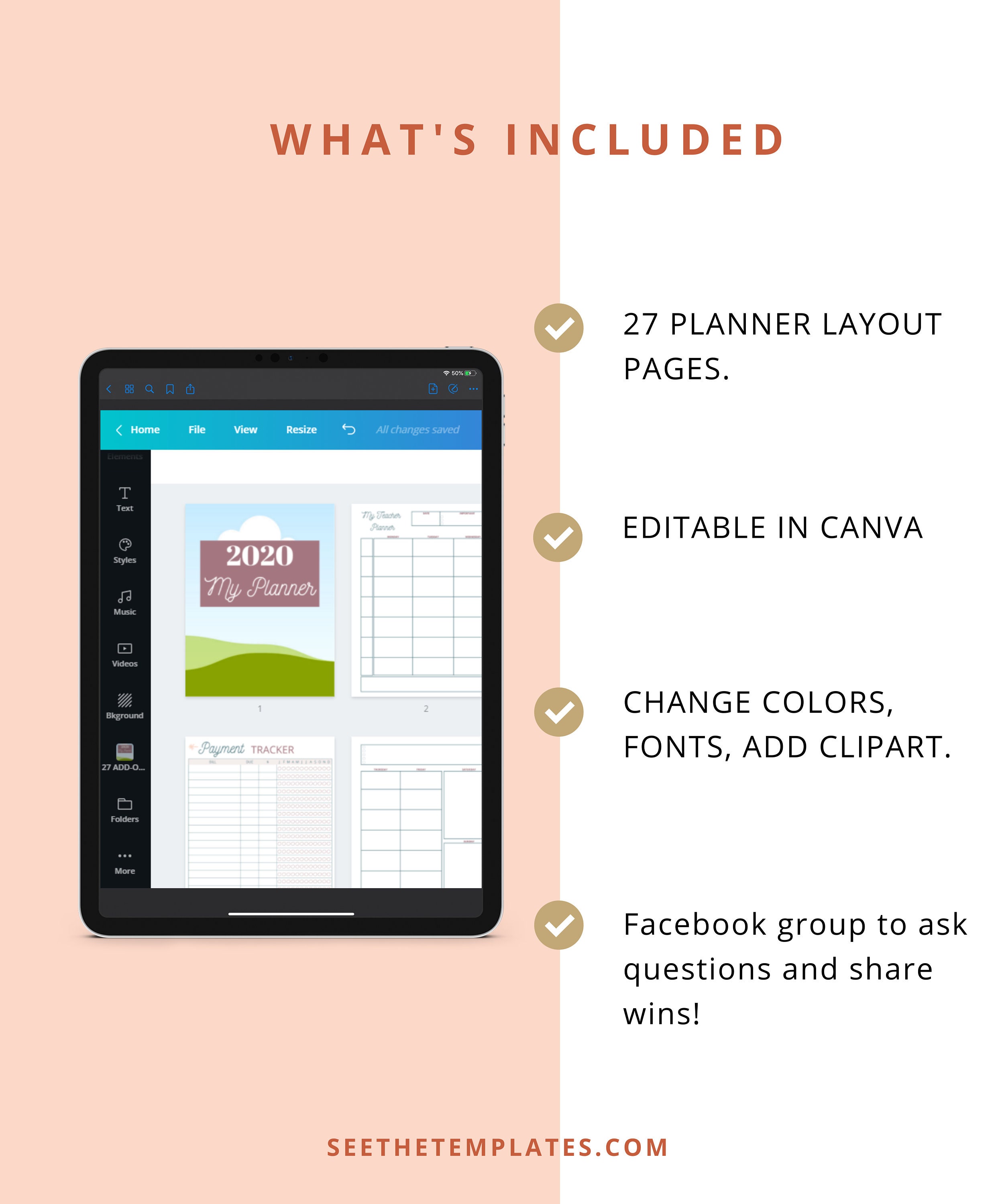 COMMERCIAL LICENSE Canva Editable Planner Templates Editable Etsy 
