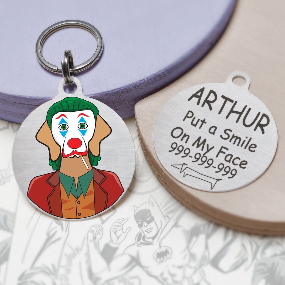 Joker Dog Tag Dog Tag Tags for Dogs Pet Tag Heroes Dog Etsy
