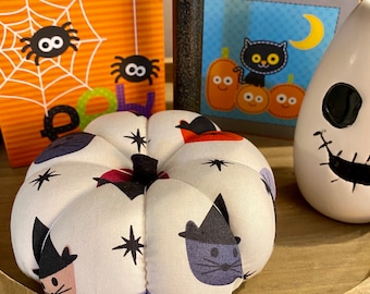 Ready to Ship Handmade stuffed pumpkin Tiered tray or centerpiece decor for Halloween or Fall mix and match your own set