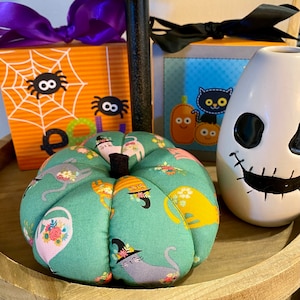 Ready to Ship Handmade stuffed pumpkin Tiered tray or centerpiece decor for Halloween or Fall mix and match your own set