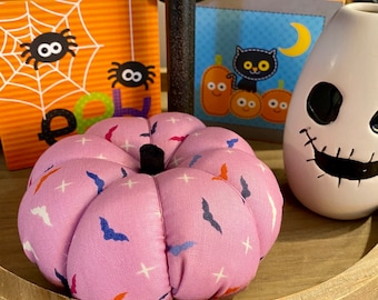 Ready to Ship Handmade stuffed pumpkin Tiered tray or centerpiece decor for Halloween or Fall mix and match your own set