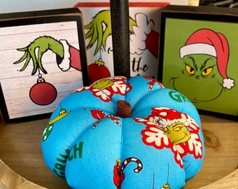 Ready to ship Handmade Stuffed Fabric Pumpkin for Christmas Winter Holidays Tiered Tray Decor Accents Centerpiece mix and match your own set
