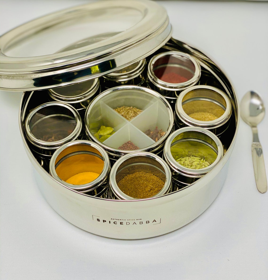 Spice Box Stainless Steel 12 Spices Authentic Spice Box Etsy