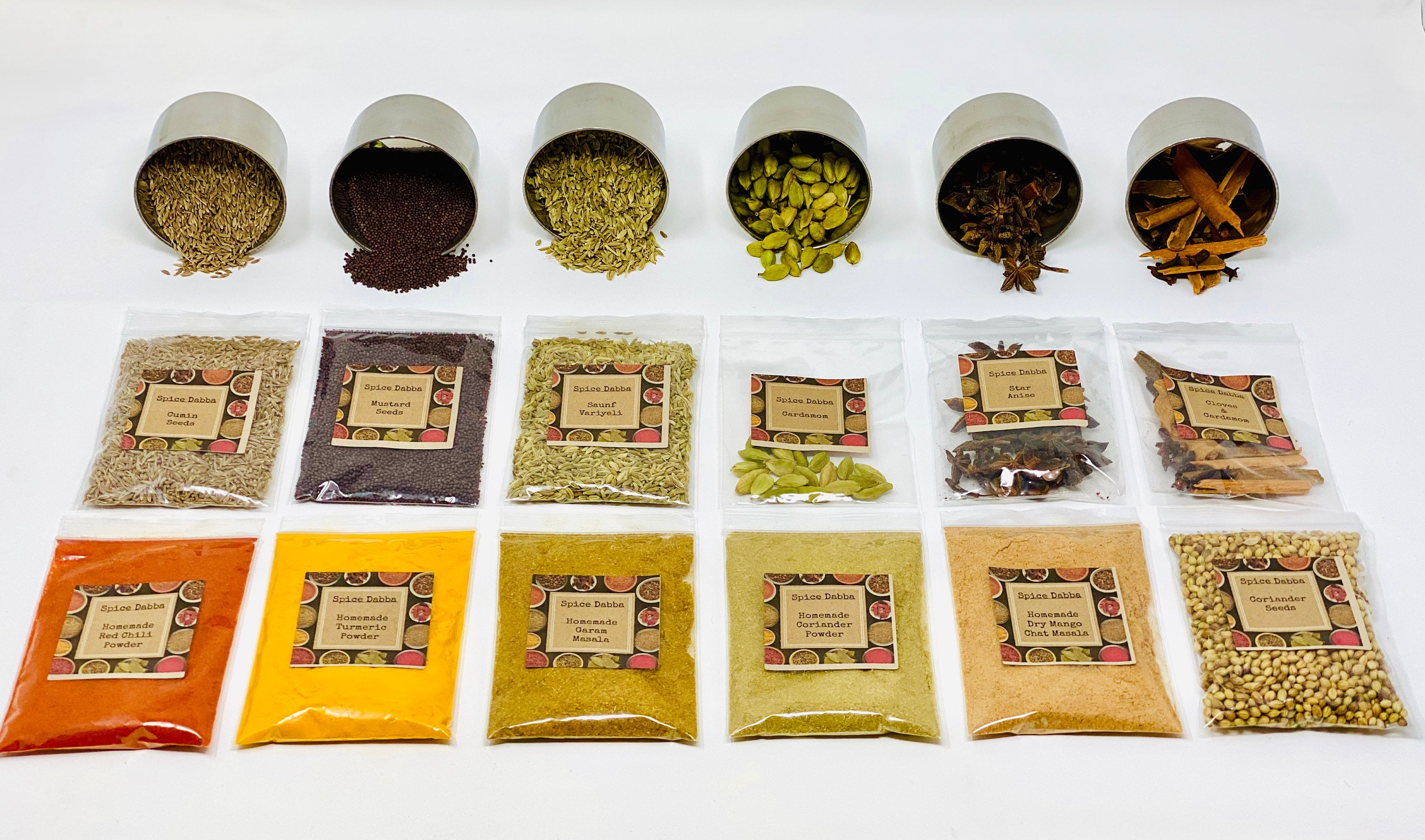 Set of 12 Indian Spice Collection Authentic Spices Ideal - Etsy Australia
