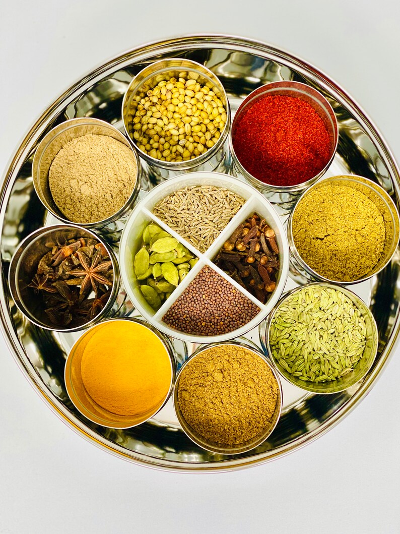 Spice Box Stainless Steel 12 Spices Authentic Spice Box Etsy