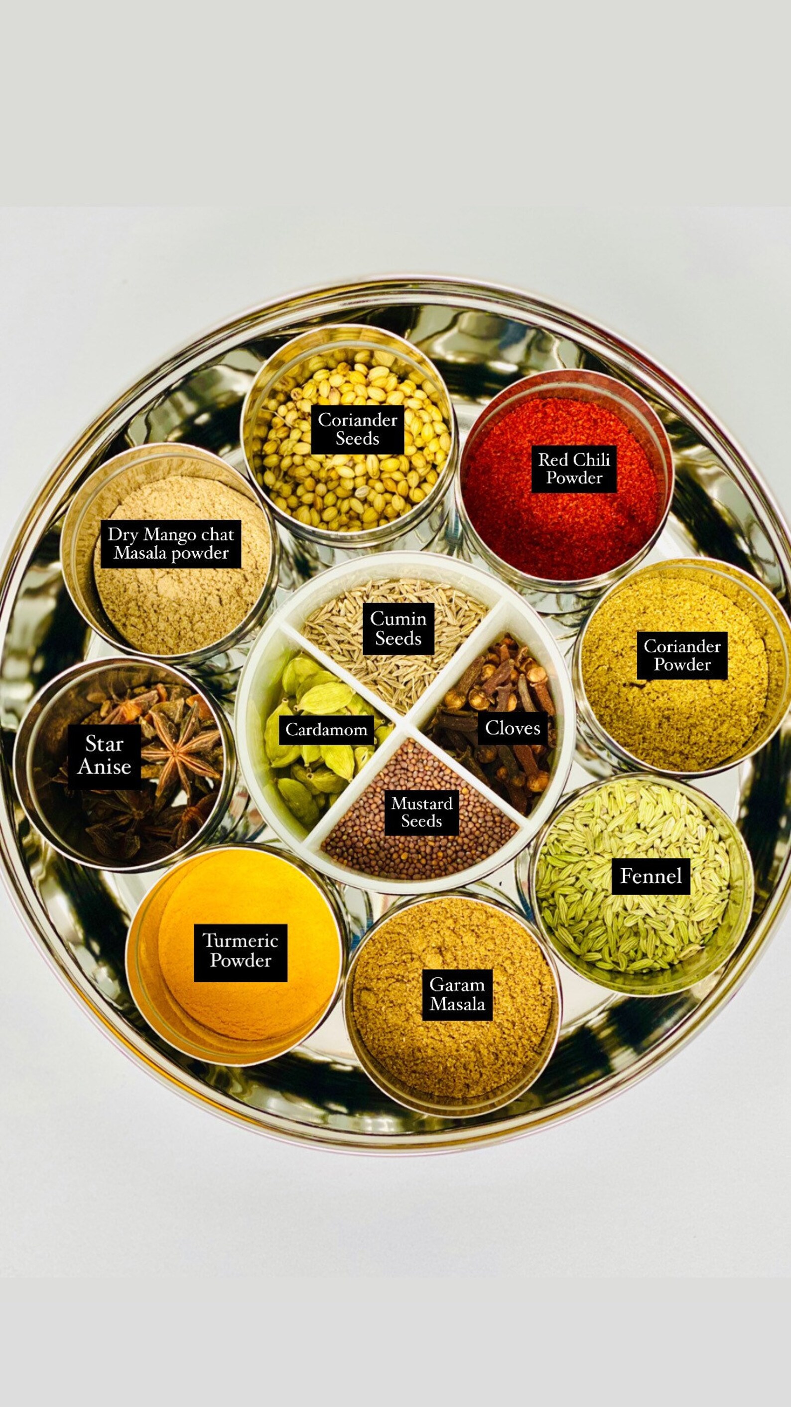 Spice Box Stainless Steel 12 Spices Authentic Spice Box Etsy