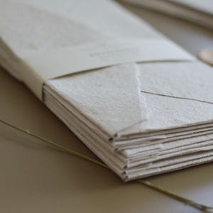 Large handmade letter-size envelopes made from recycled paper and dried flowers with self-adhesive wax seals image 6