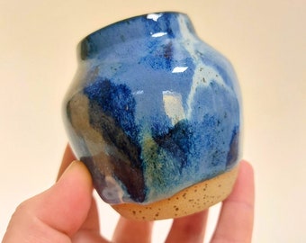 Blue Bud Vase | Small Vase | Reed Infuser Vase | Pink Pottery | Handmade OOAK