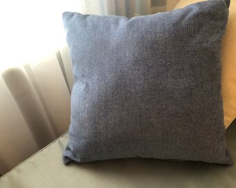 Blue flannel denim Home decor throw pillow