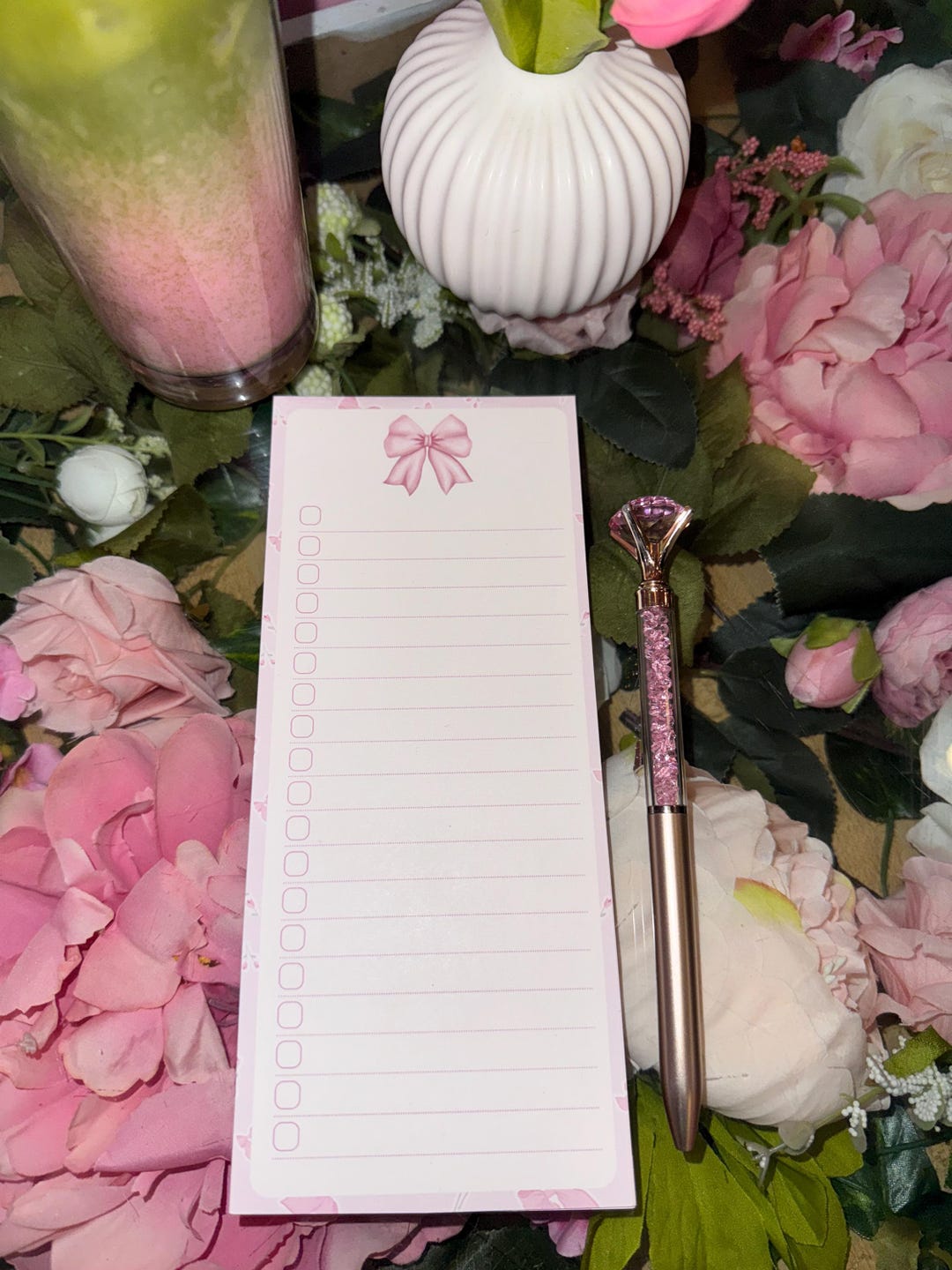 Pink Bow Daily Planner Notepad | Feminine To-do List Pad | Cute ...