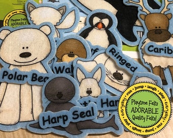 Felt Board Stories: Arctic Animal Habitat Winter Theme Felt Story  Feltboard Storytime
