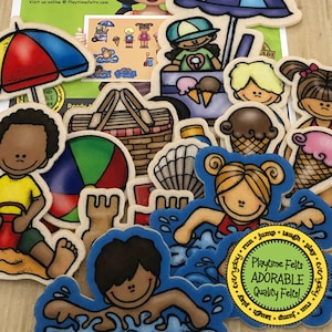 Summer Time Felt Board Story Pieces Sensory Activity Storytelling for Preschool Short Story Flannel Board Play to Learn Activity for Kids