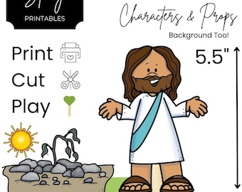 Parable of the Sower New Testament Bible Story for Kids Story Time Activity for Kids Stick Puppets Flannel Board Felt Stories Printables PDF