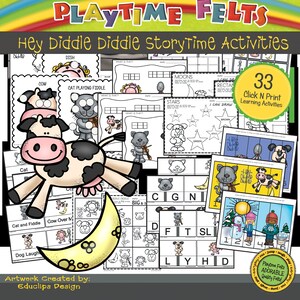 Hey Diddle Diddle Pre K Printable Worksheets - Etsy