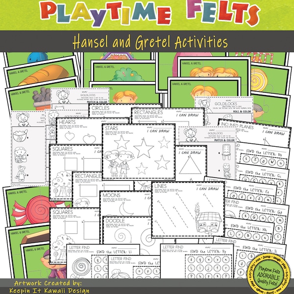 Hansel & Gretel PreK Printable Worksheets