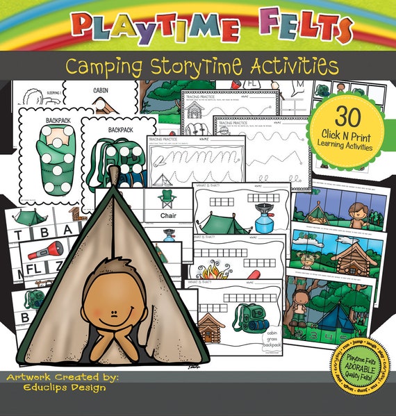 Let's Go Camping Prek Printable Worksheets - Etsy