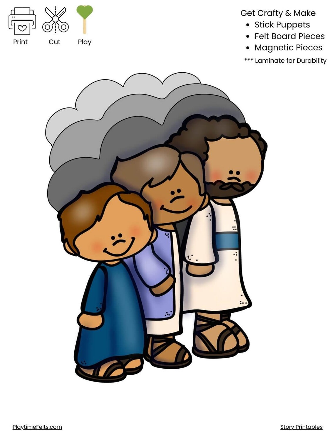 Zacchaeus Meets Jesus Printable Story Props, Bible Story for Kids (PDF ...