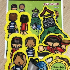 Jack and Jill Nursery Rhyme Felt Story for Flannel Board Classroom Circle Time Back to School Storytelling Sensory Gift Idea DIY Felt Board