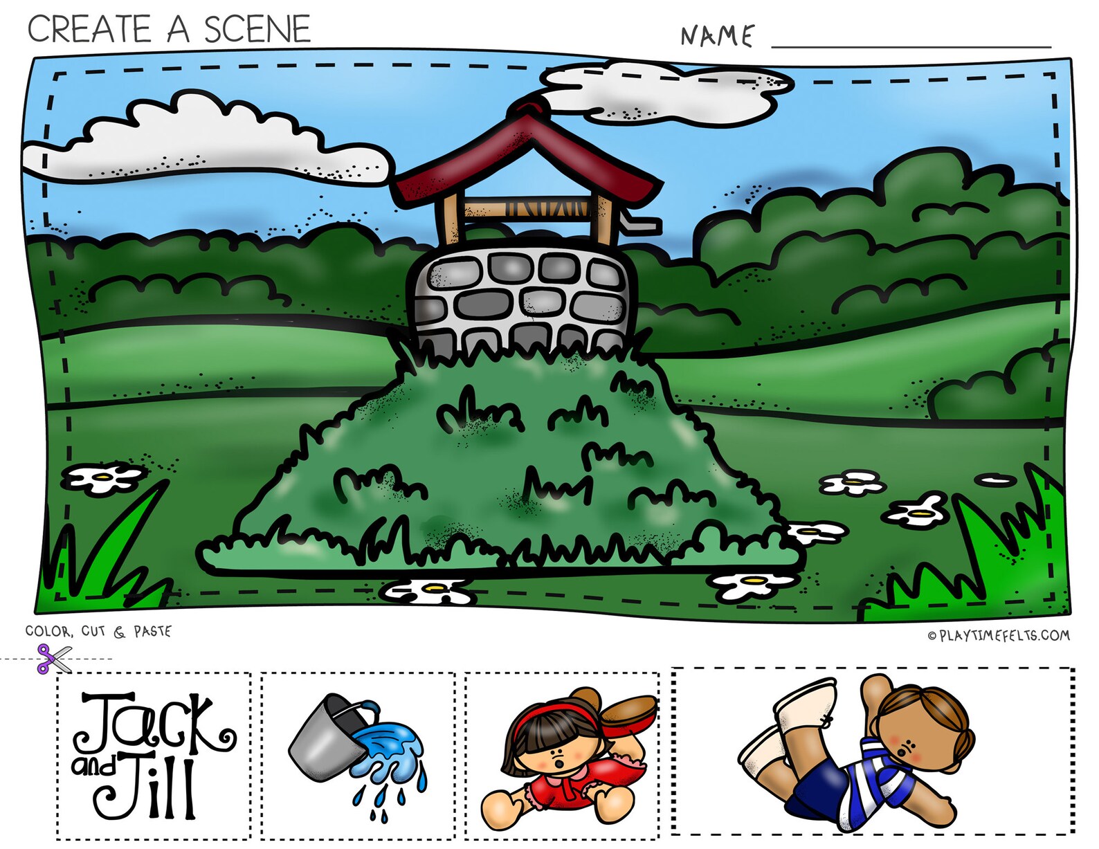 Jack und Jill PreK druckbare Arbeitsblätter | Etsy