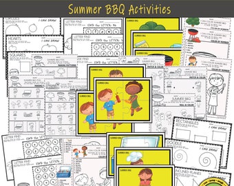 Summer BBQ Pre K Printable Worksheets