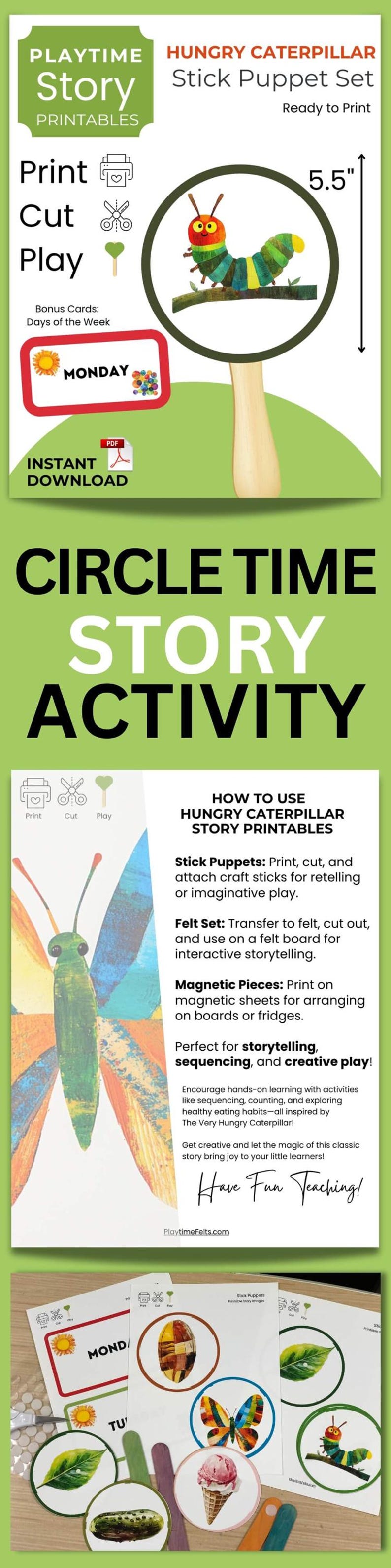 Very Hungry Caterpillar Visual for Kids Storytelling Activity Days of ...