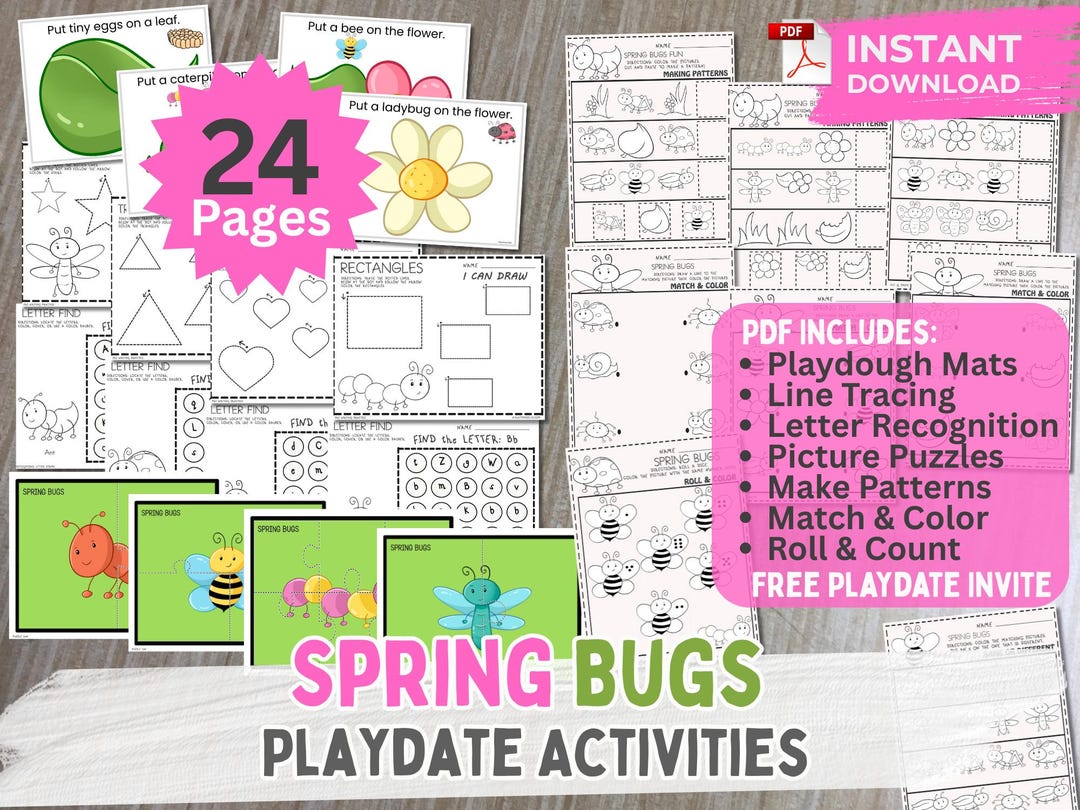 Spring Worksheet Activities Spring Bugs Preschool Printables for ...