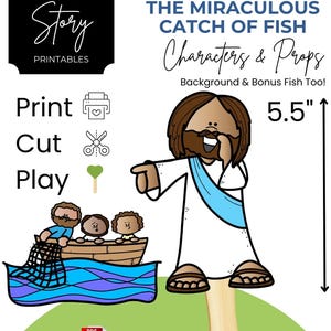 Miraculous Catch of Fish Story Printables: Bible Story Puppets (Digital Download)