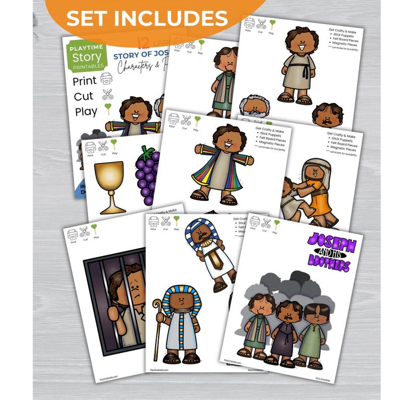 Joseph Coat of Many Colors Bible Story Puppets (digital Download) - Etsy