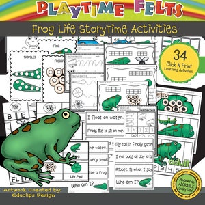 Frog Life Cycle Pre K Printable Worksheets - Etsy
