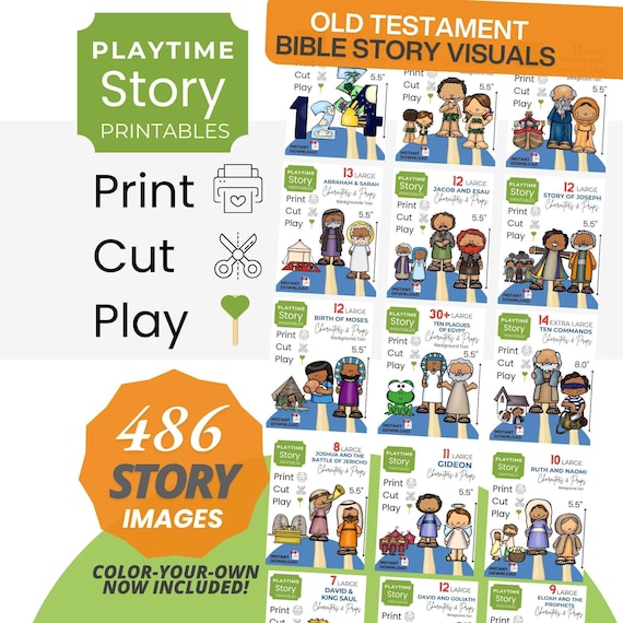 Old Testament Bible Story Puppets: Sunday School Felt Board Stories (Printable PDF)