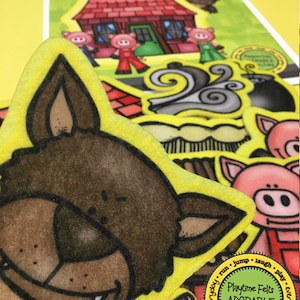 Felt Board Story Time Activity for Preschool Teacher Gift for Classroom Teaching Aid for Storytelling Material Set Three Little Pig Tale