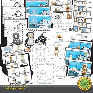 Arctic Animals Story Printable Worksheet Activities for Preschool image 2